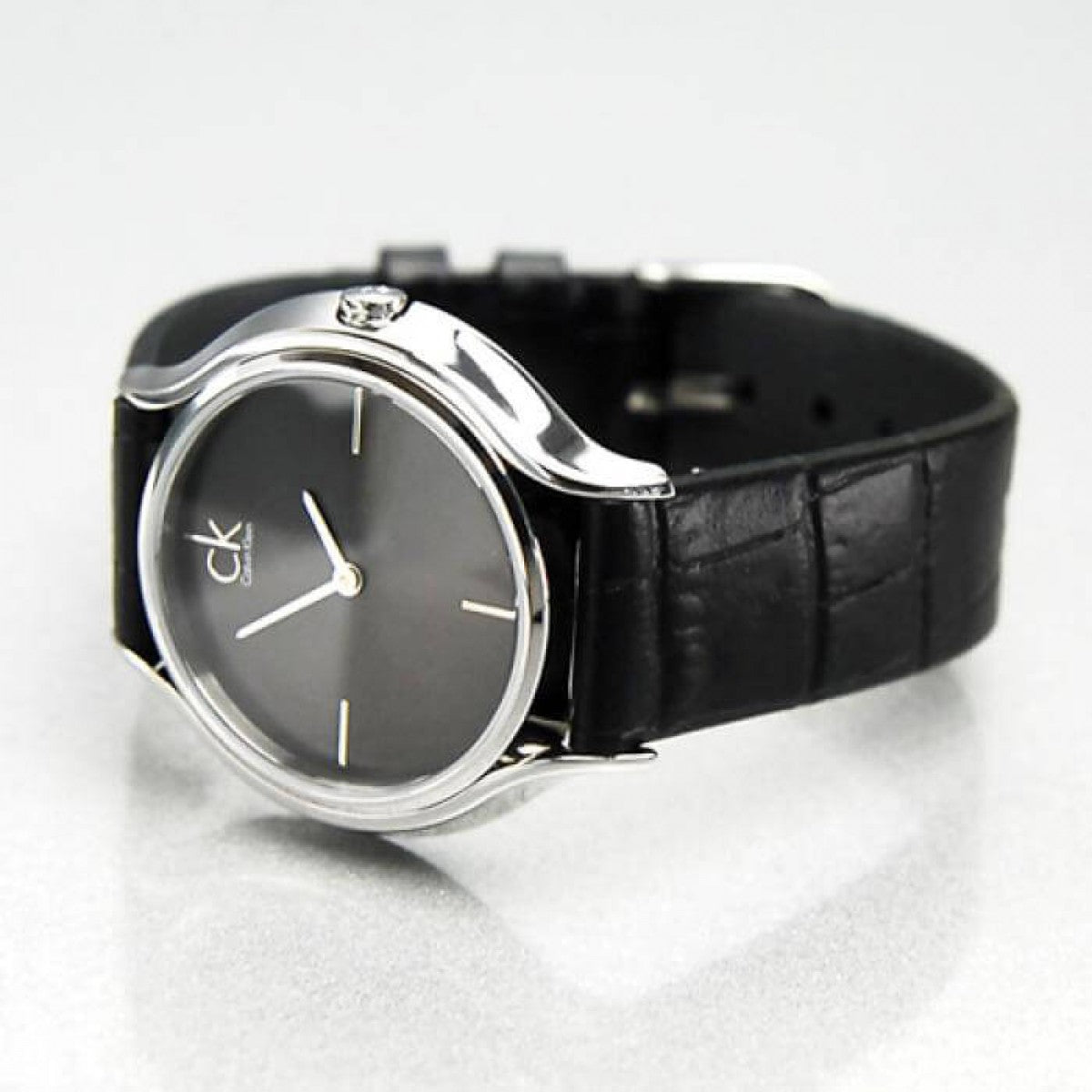 Calvin Klein Skirt Black Dial Black Leather Strap Watch for Women  - K2U231C1