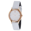 Calvin Klein Skirt White Dial White Leather Strap Watch for Women - K2U236KW