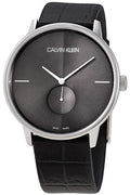 Calvin Klein Accent Black Dial Black Leather Strap Watch for Men - K2Y211C3