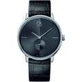 Calvin Klein Accent Black Dial Black Leather Strap Watch for Men - K2Y211C3