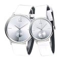 Calvin Klein Accent White Dial White Leather Strap Watch for Women - K2Y231K6