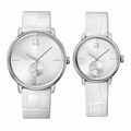 Calvin Klein Accent White Dial White Leather Strap Watch for Women - K2Y231K6