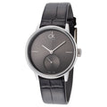 Calvin Klein Accent Black Dial Black Leather Strap Watch for Women - K2Y231C3