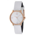 Calvin Klein Accent White Dial White Leather Strap Watch for Women - K2Y2Y6KW