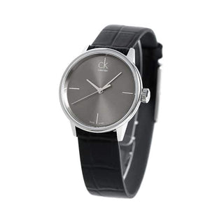 Calvin Klein Accent Black Dial Black Leather Strap Watch for Women - K2Y231C3