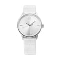 Calvin Klein Accent White Dial White Leather Strap Watch for Women - K2Y2Y1KW