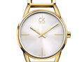 Calvin Klein Stately Silver Dial Gold Steel Strap Watch for Women - K3G23526