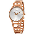 Calvin Klein Stately White Dial Gold Steel Strap Watch for Women - K3G2362W