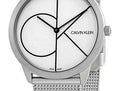 Calvin Klein Minimal White Dial Silver Mesh Bracelet Watch for Men - K3M5115X