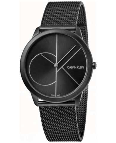 Calvin Klein Minimal Black Dial Black Mesh Bracelet Watch for Men - K3M5145X