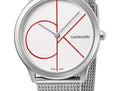 Calvin Klein Minimal White Dial Silver Mesh Bracelet Watch for Women - K3M52152