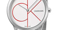 Calvin Klein Minimal White Dial Silver Mesh Bracelet Watch for Women - K3M52152