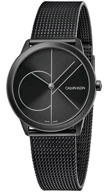 Calvin Klein Minimal Black Dial Black Mesh Bracelet Watch for Women - K3M5245X