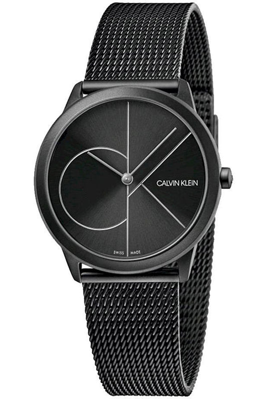 Calvin Klein Minimal Black Dial Black Mesh Bracelet Watch for Women - K3M5245X