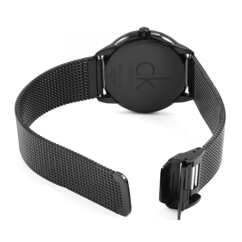 Calvin Klein Minimal Black Dial Black Mesh Bracelet Watch for Women - K3M524B1