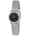 Calvin Klein Minimal Black Dial Silver Mesh Bracelet Watch for Women - K3M53151