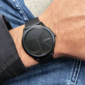 Calvin Klein Minimal Black Dial Black Mesh Bracelet Watch for Men - K3M224B1