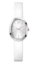 Calvin Klein Incentive White Dial White Leather Strap Watch for Women - K3P231L6