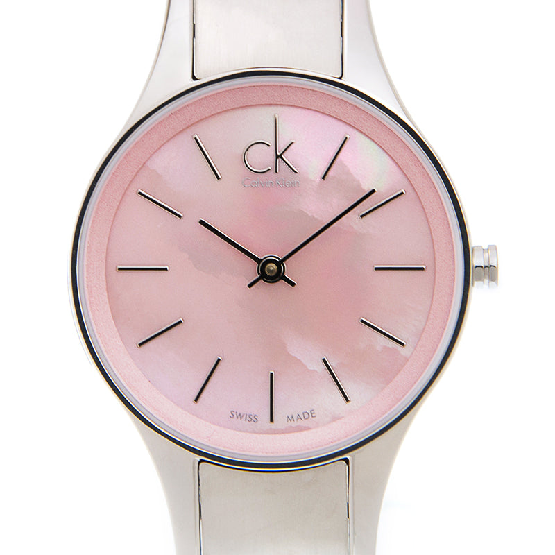 Calvin Klein Simplicity Pink Dial Silver Steel Strap Watch for Women - K432314E