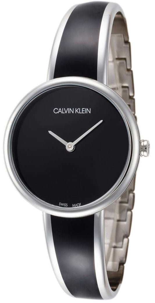 Calvin Klein Seduce Black Dial Two Tone Steel Strap Watch for Women - K4E2N111