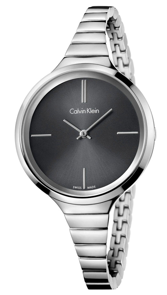 Calvin Klein Lively Black Dial Silver Steel Strap Watch for Women - K4U23121