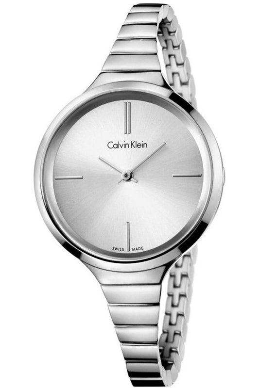 Calvin Klein Lively Silver Dial Silver Steel Strap Watch for Women - K4U23126