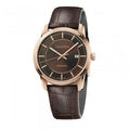 Calvin Klein Infinity Brown Dial Brown Leather Strap Watch for Men - K5S346GK