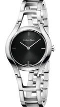 Calvin Klein Class Black Dial Silver Steel Strap Watch for Women - K6R23121