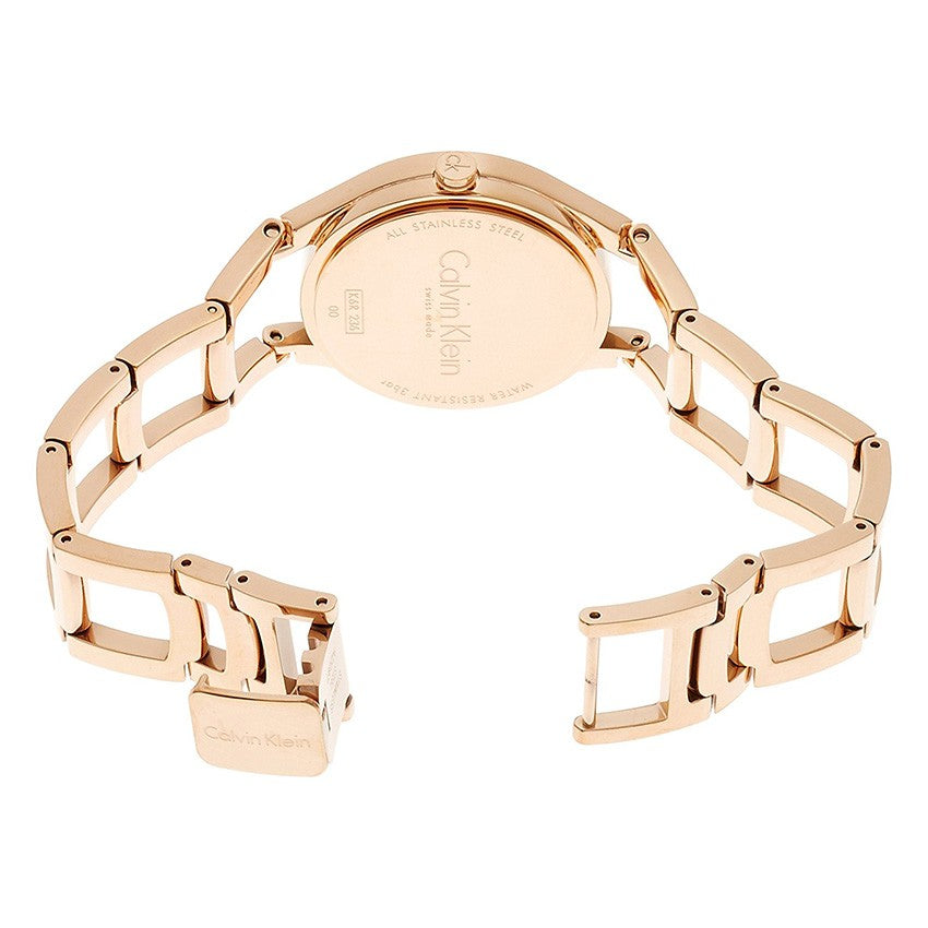 Calvin Klein Class Brown Dial Rose Gold Steel Strap Watch for Women - K6R2362K