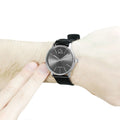 Calvin Klein Minimal Black Dial Black Leather Strap Watch for Men - K7621107