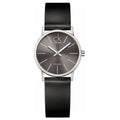 Calvin Klein Minimal Black Dial Black Leather Strap Watch for Women - K7622107