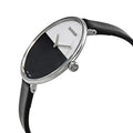 Calvin Klein Rise Grey Dial Black Leather Strap Watch for Women - K7A231C3