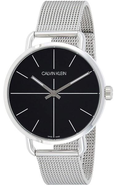 Calvin Klein Even Black Dial Silver Mesh Bracelet Watch for Women - K7B21121