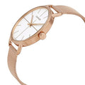 Calvin Klein Even White Dial Rose Gold Mesh Bracelet Watch for Women - K7B23626