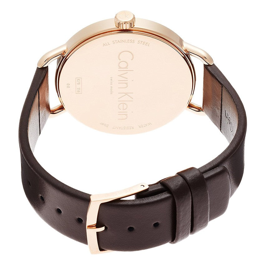 Calvin Klein Even Grey Dial Brown Leather Strap Watch for Women - K7B216G3