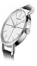 Calvin Klein Evan White Dial Black Leather Strap Watch for Women - K7B231CY