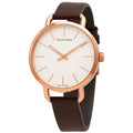 Calvin Klein Even White Dial Brown Leather Strap Watch for Women - K7B236G6