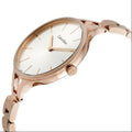 Calvin Klein Graphic Silver Dial Rose Gold Steel Strap Watch for Women - K7E23646