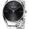 Calvin Klein Dainty Black Dial Silver Steel Strap Watch for Women - K7L23141