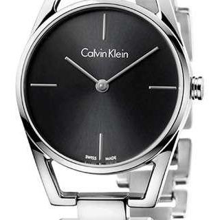 Calvin Klein Dainty Black Dial Silver Steel Strap Watch for Women - K7L23141