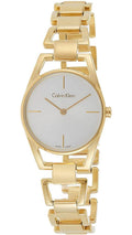 Calvin Klein Dainty White Dial Gold Steel Strap Watch for Women - K7L23546