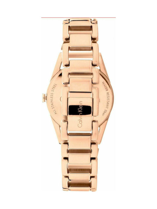 Calvin Klein Dainty Diamonds Silver Dial Rose Gold Steel Strap Watch for Women - K7L2364T