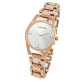 Calvin Klein Dainty Diamonds Silver Dial Rose Gold Steel Strap Watch for Women - K7L2364T