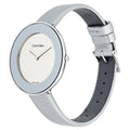 Calvin Klein Chic Silver Dial White Leather Strap Watch for Women - K7N23UP8