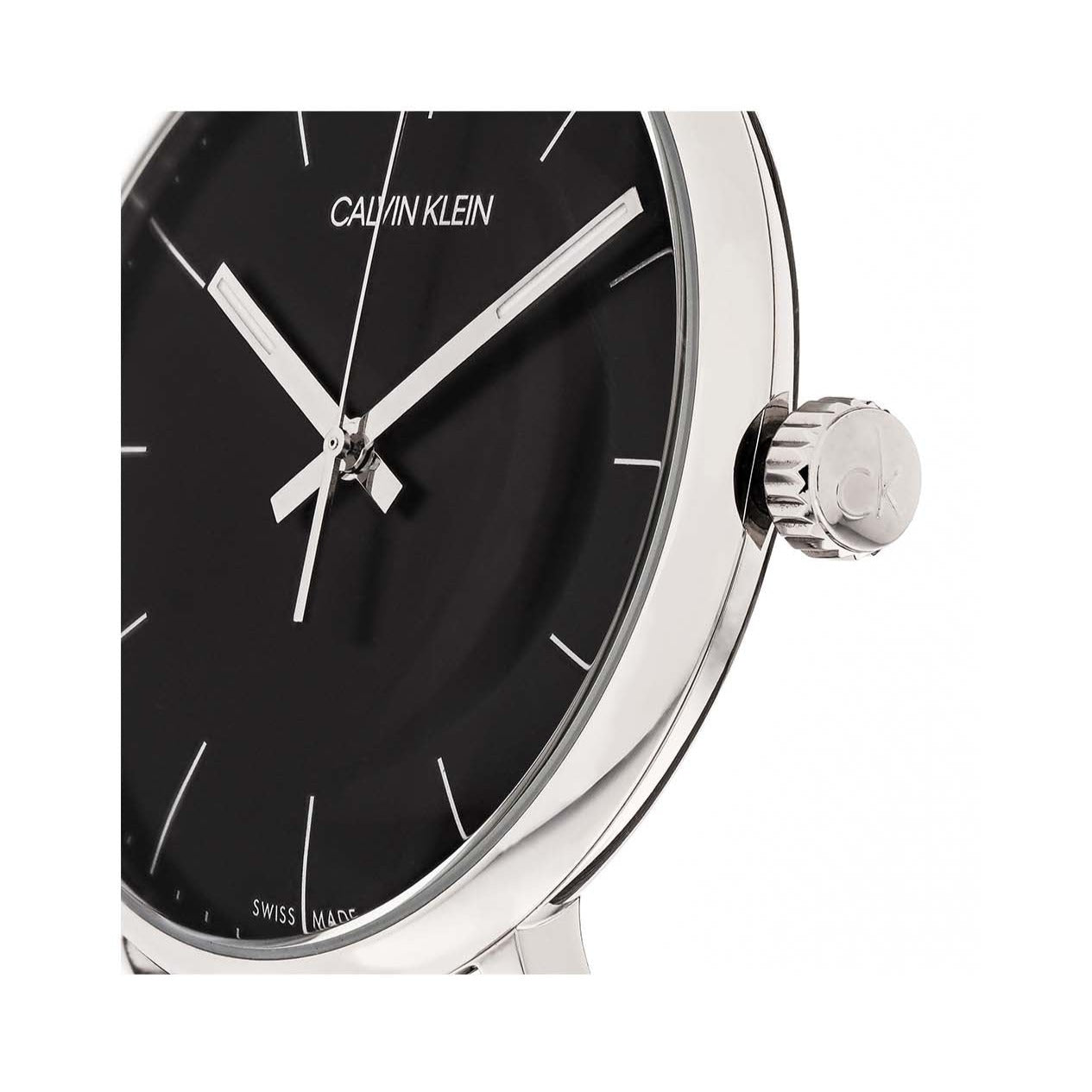 Calvin Klein High Noon Black Dial Silver Mesh Bracelet Watch for Men - K8M21121