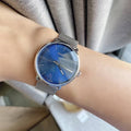 Calvin Klein High Noon Quartz Blue Dial Silver Mesh Bracelet Watch for Men - K8M2112N