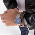 Calvin Klein High Noon Quartz Blue Dial Silver Mesh Bracelet Watch for Men - K8M2112N