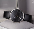 Calvin Klein High Noon Quartz Black Dial Black Leather Strap Watch for Men - K8M211C1