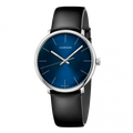 Calvin Klein High Noon Quartz Blue Dial Black Leather Strap Watch for Men - K8M211CN