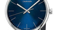 Calvin Klein High Noon Quartz Blue Dial Black Leather Strap Watch for Men - K8M211CN